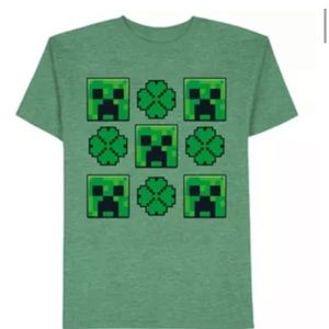 Boys St. Patrick’s Day Minecraft Clover Shirt Size 6